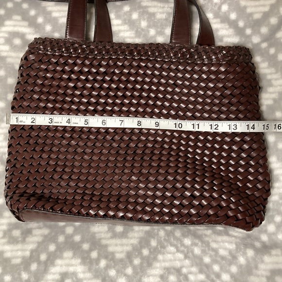 Nine West Dark Brown Woven Vegan Leather Purse - Picture 5 of 7